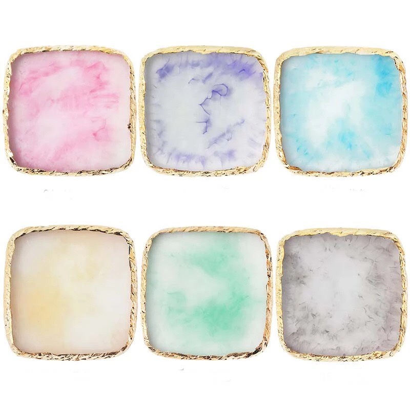 Đá loang pha sơn gel - chụp ảnh móng - phụ kiện nail (Hình vuông, Màu ngẫu nhiên) - Sugar Nails