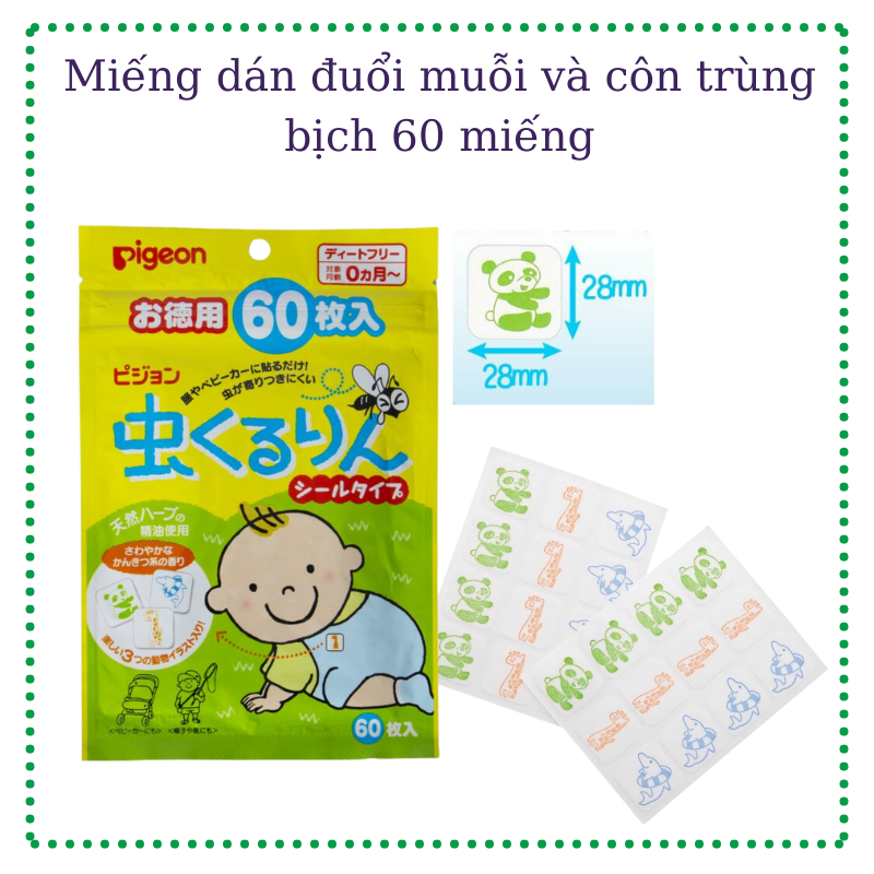 Miếng Dán Pigeon Đuổi Muỗi, Côn Trùng - 60 miếng