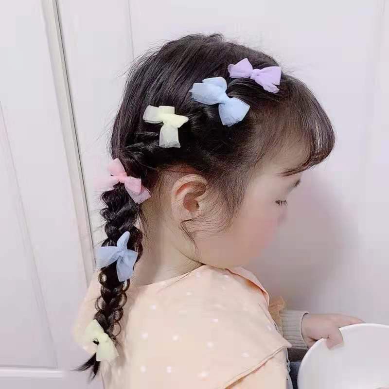 Kẹp tóc cào tóc vải voan hoa Hồng màu pastel nhẹ nhàng nàng thơ