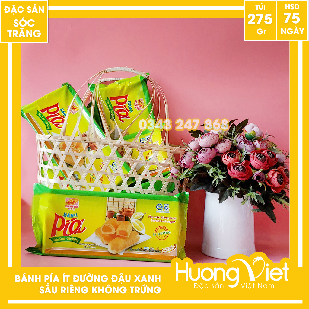 Bánh pía ít đường không trứng Tân Huê Viên bánh pía chay ít ngọt