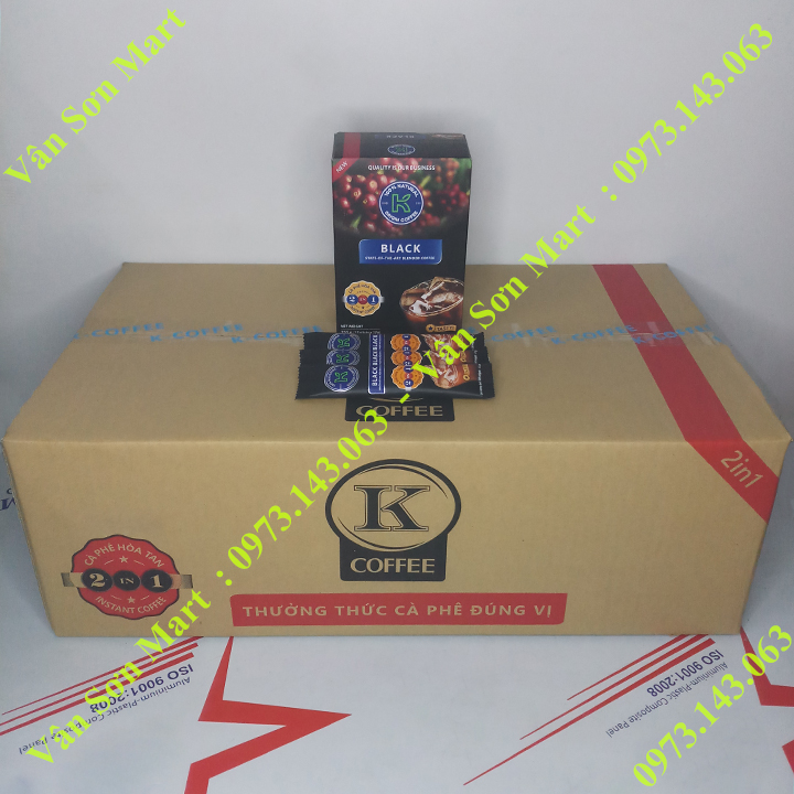 Cà phê đen K Coffee Black Phúc Sinh hộp 255g (15 gói dài x 17g)