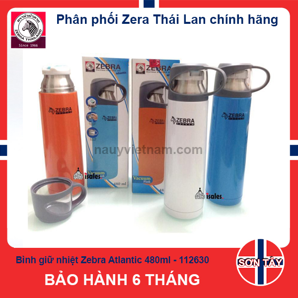 [ ZEBRA THÁI LAN ] BÌNH GIỮ NHIỆT ATLANTIC 480ML - 112630, INOX SUS 304