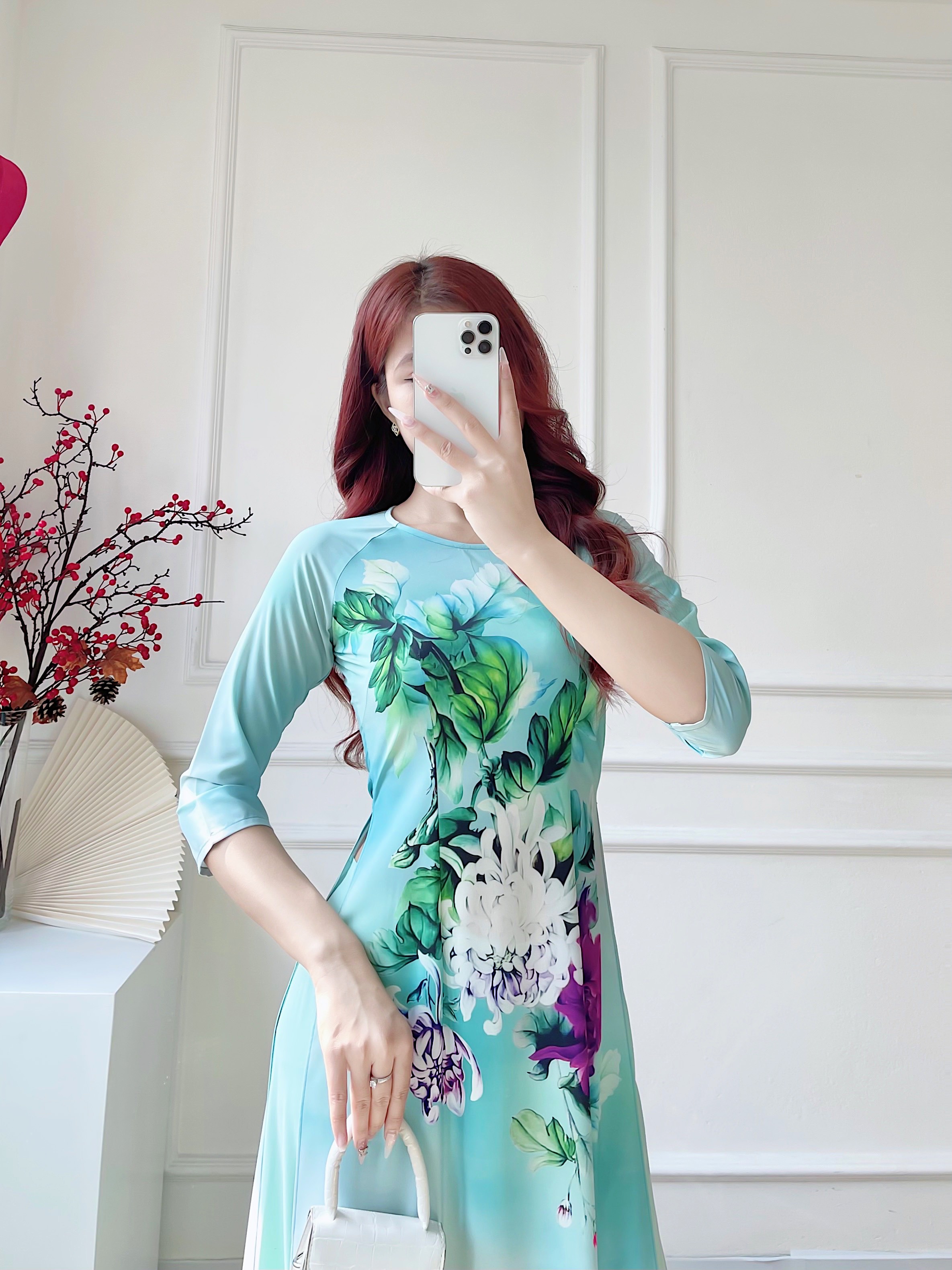 Áo dài cách tân áo dài nữ lụa nhật in 6d cao cấp MÃ LV70