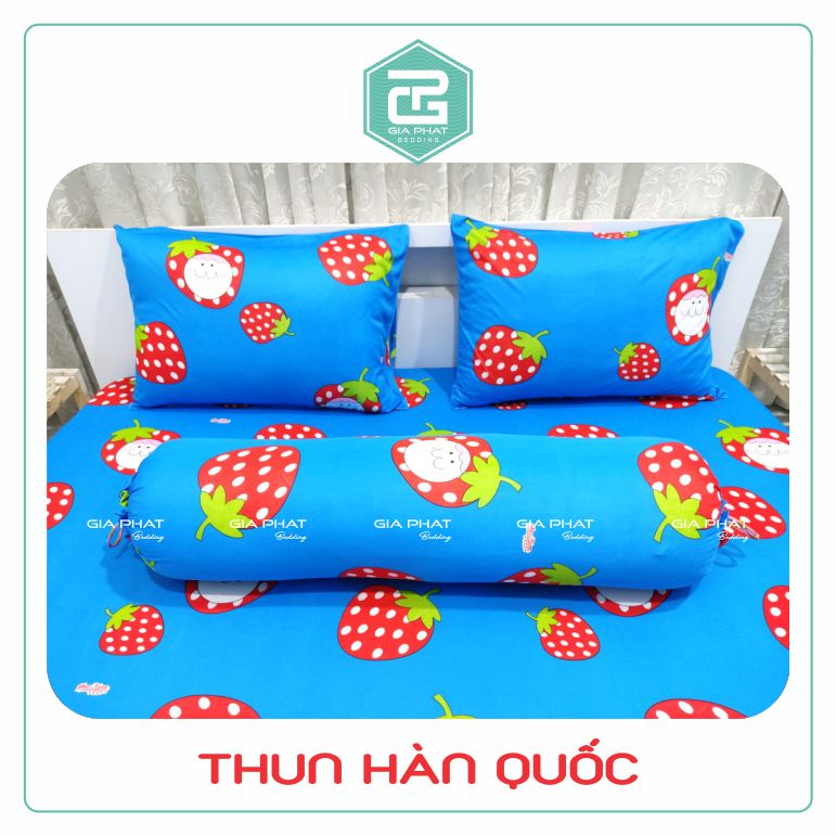 Bộ ga gối Thun Lạnh Hàn Quốc { 4 món : 1 ga bọc + 2 vỏ gối nằm + 1 vỏ gối ôm }