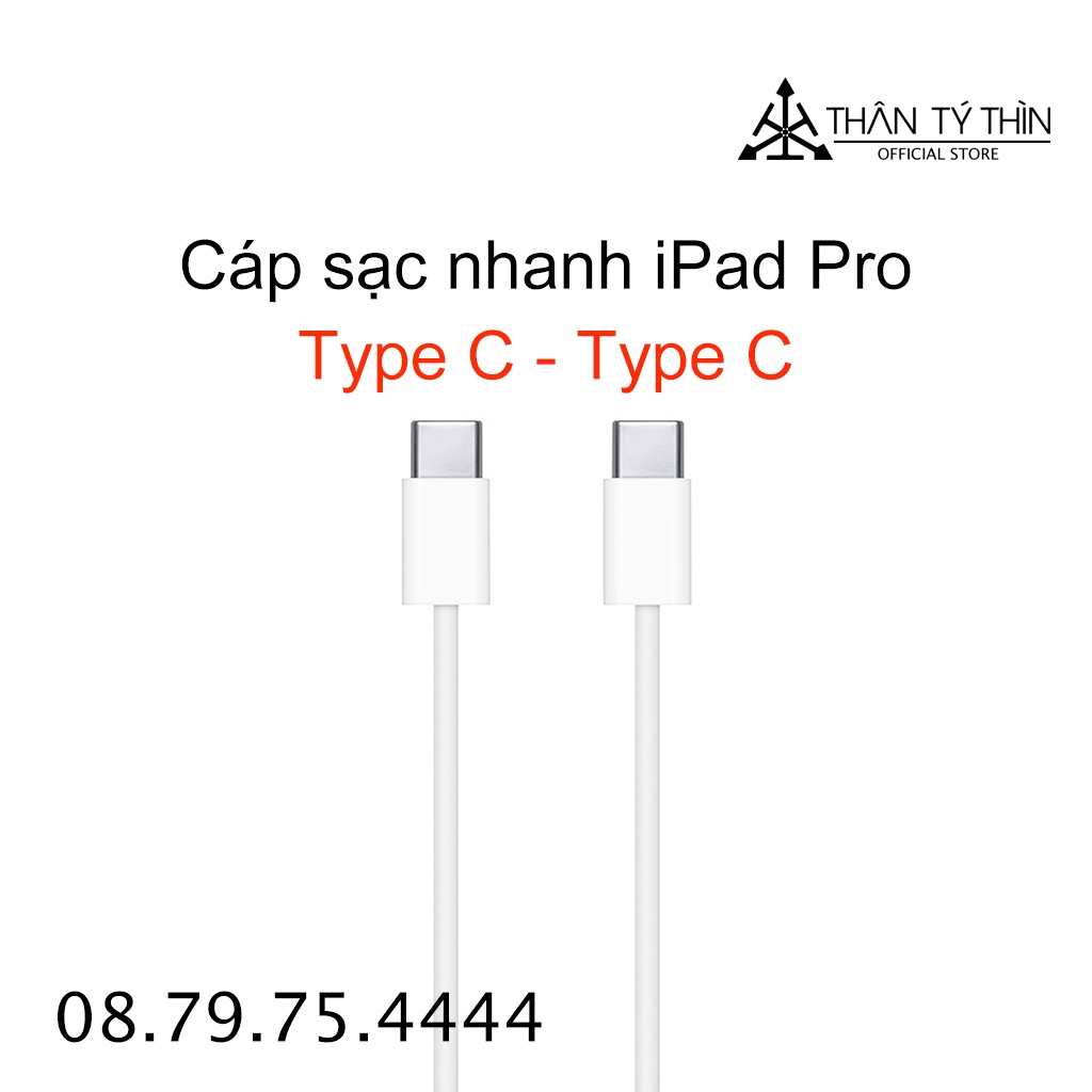 [Free Ship] Dây sạc dành cho iPad Type C 2 Đầu - Cáp sạc nhanh iPad Pro, Ip