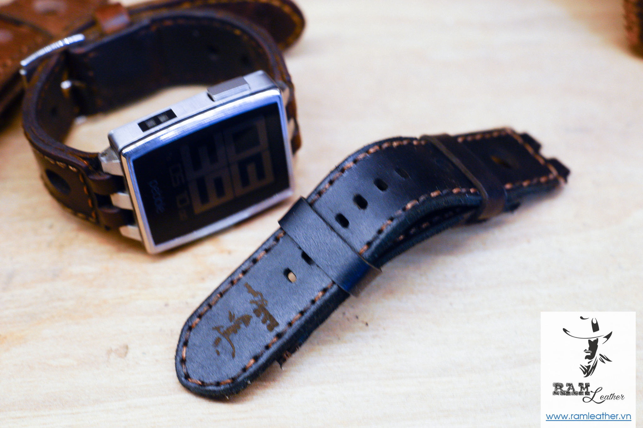 WATCH STRAPS DOUBLE COW LEATHER REAL