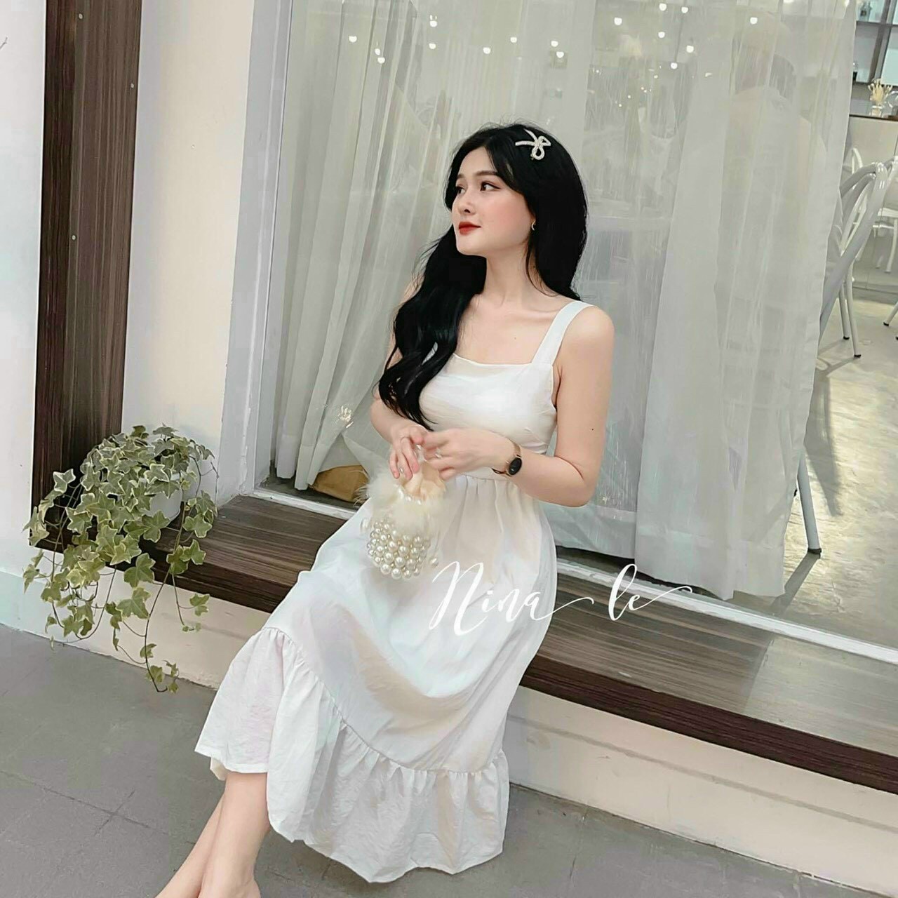 Đầm MIDI 2S Thắt Nơ Lưng Đuôi Cá N050