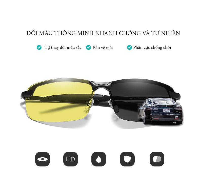 🕶️ Kính Mát Đổi Màu Nam Nữ AVIATOR 8003 – Gọng Nhôm Magiê Siêu Nhẹ, Tròng Polarized Chống Lóa & UV400