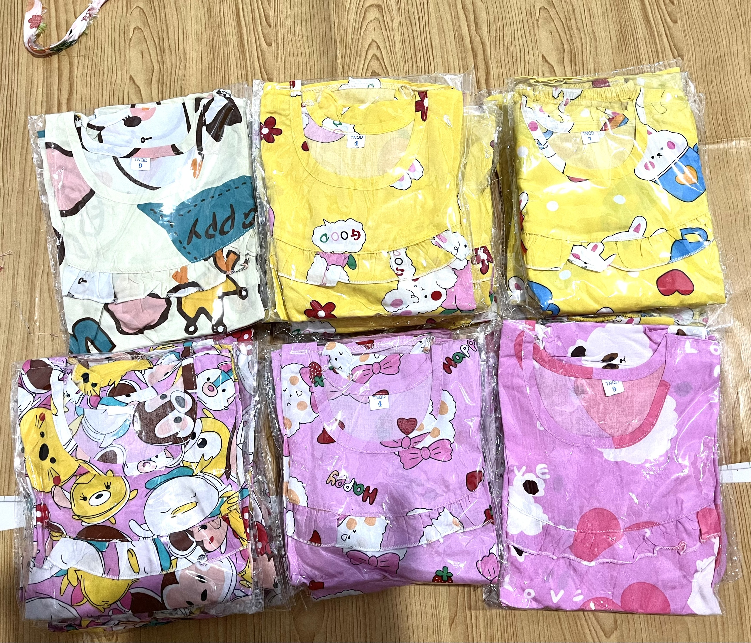 (9-18 ký) đồ bộ tole mặc nhà cho bé tay loe quần dài