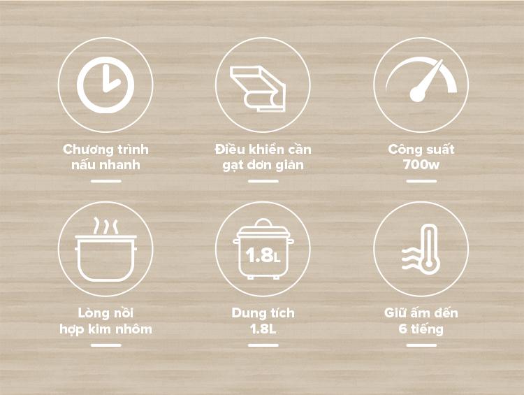 Nồi cơm điện TrueHOME TR-18JE010(B)