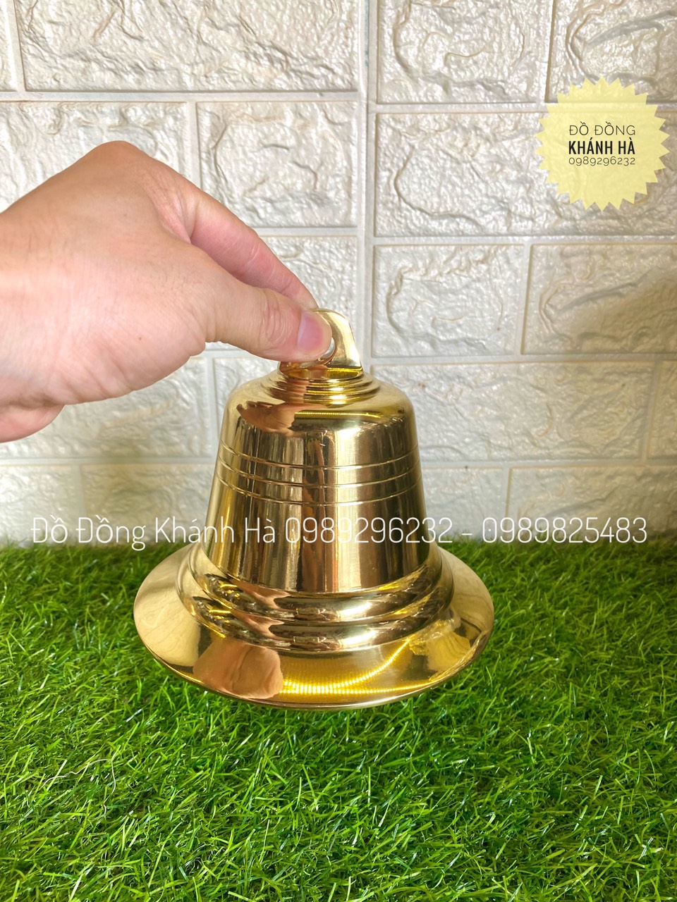 Chuông Lắc đồng vàng 6in