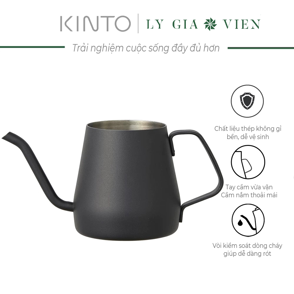 Ấm rót nước pha cà phê vòi dài kinto pour over kettle 430ml
