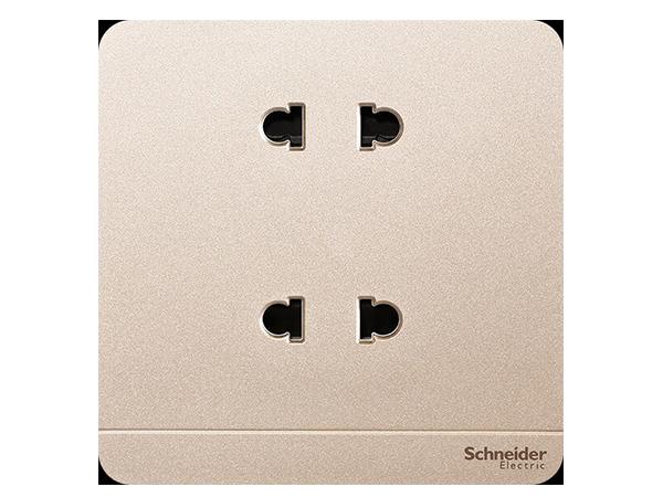 Bộ ổ cắm đôi 2 chấu 10A, dòng AvatarOn mặt vuông loại Đẳng Cấp, Sang Trọng Schneider Electric