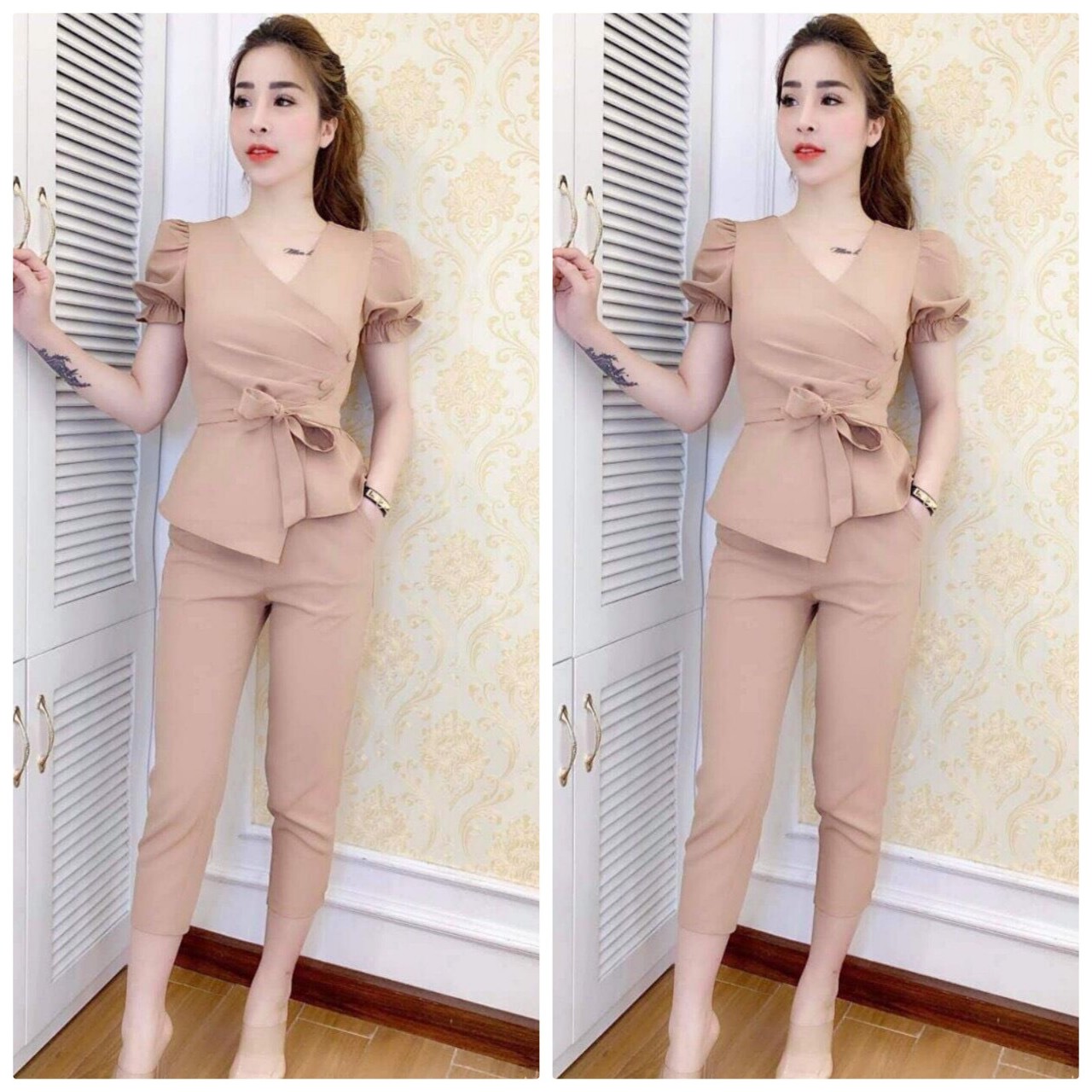 [HCM]  Set Bộ Tay Phồng Cột Eo Thời Trang Nữ BEYEU1688 - BY8114