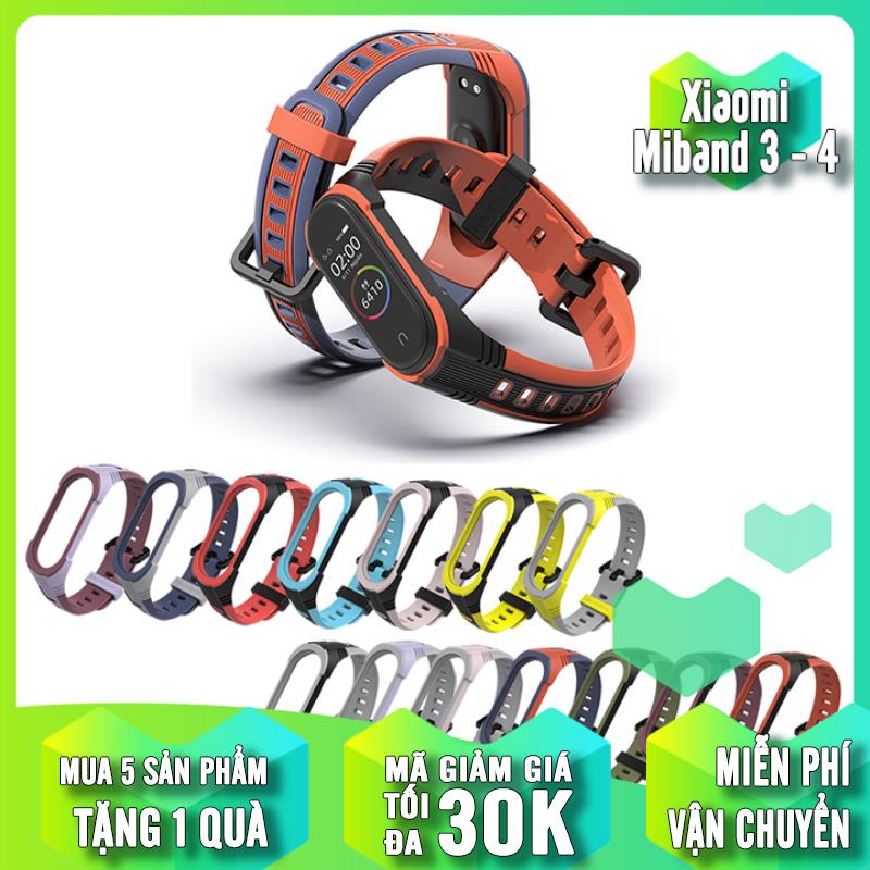 Vòng đeo thay thế cho Xiaomi Miband 5 / Miband 6 / Miband 7 Thể thao Khóa gài kim chống sốc nhiều màu lựa chọn