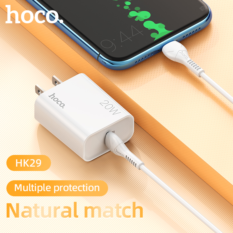 Bộ sạc nhanh Hoco HK29 kèm cáp TypeC to TypeC 20W (Trắng) - Nhất Tín Computer