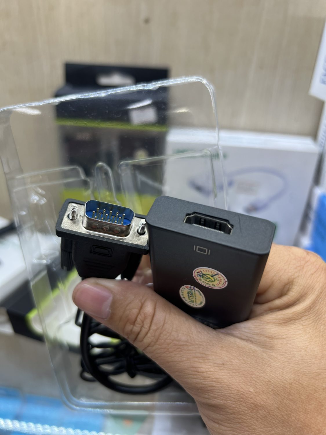 Cáp chuyển đổi vga sang hdmi có audio (vga ra hdmi )