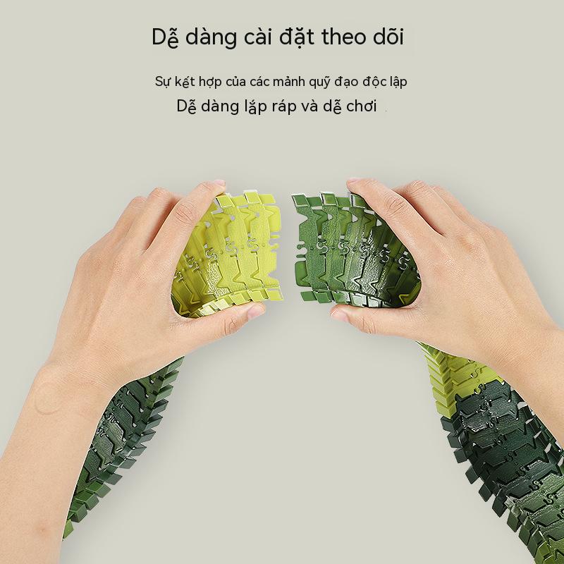 Bộ Đua Xe Khủng Long Trẻ Em, Đồ Chơi Lắp Ráp Xe Lửa Cho Trẻ Em