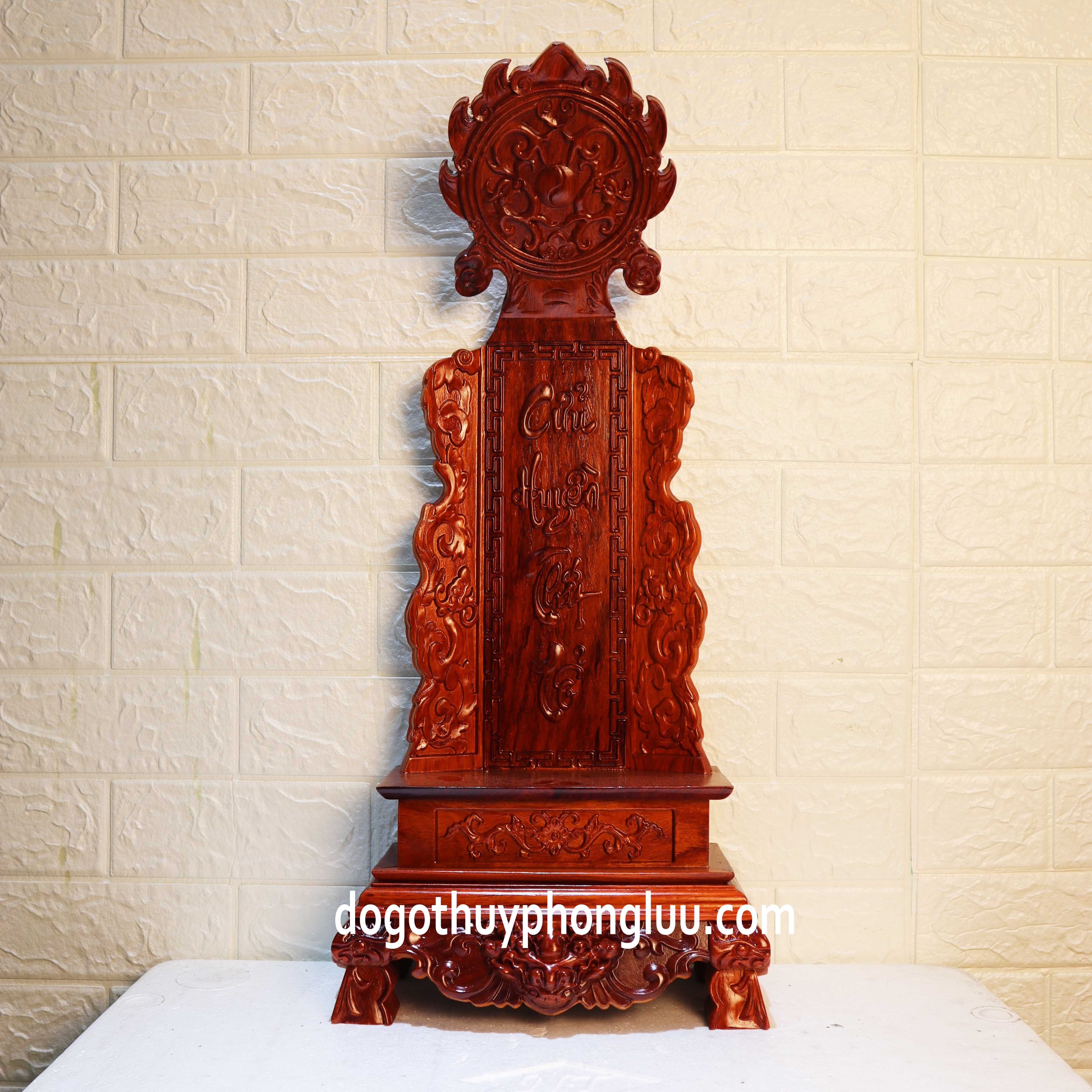Bài vị thờ rồng trạm chữ cửu huyền thất tổ gỗ hương cao 41,48,61,67cm
