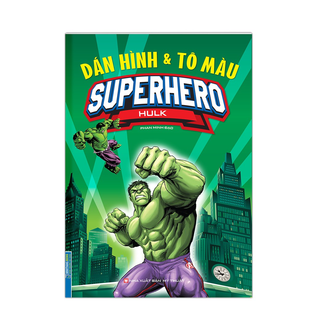 Sách - dán hình & tô màu superhero hulk