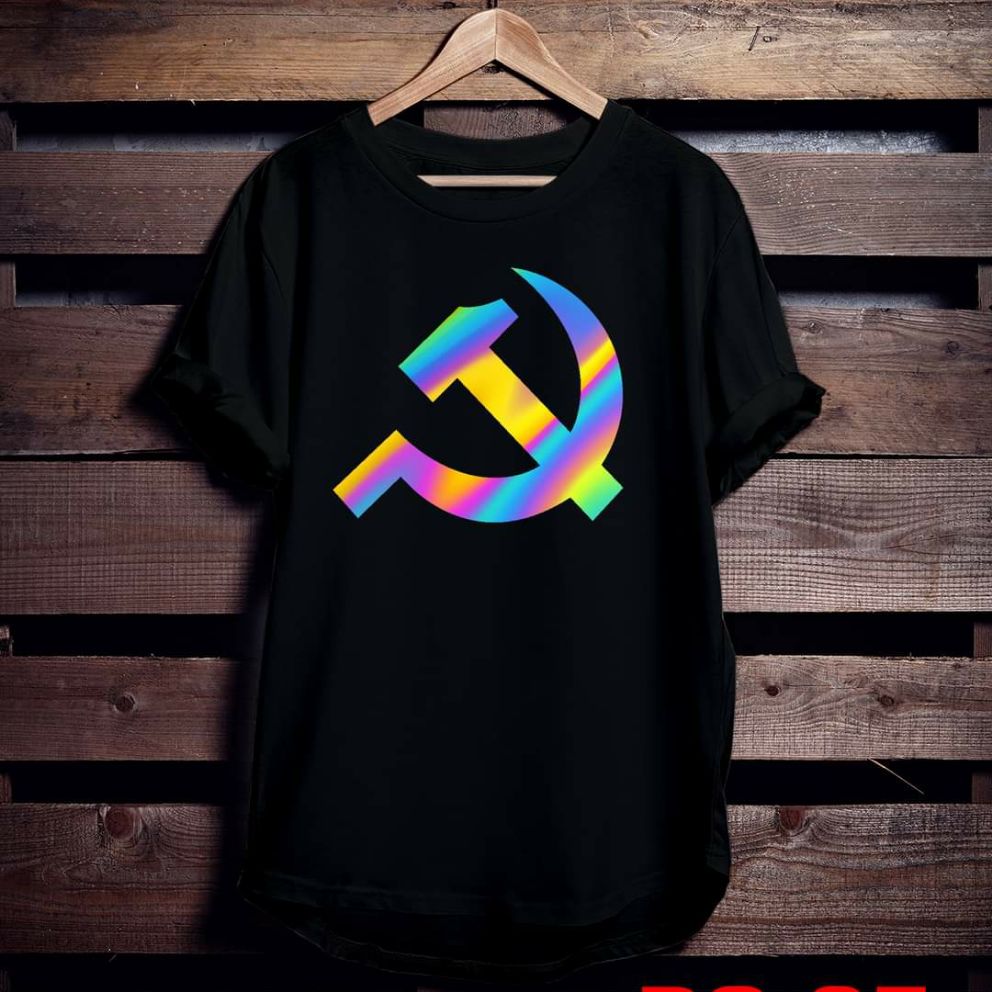 Áo thun TAY NGẮN phản quang 7 màu Búa Liềm (CHỤP FLASH)(TAY LỠ IB)