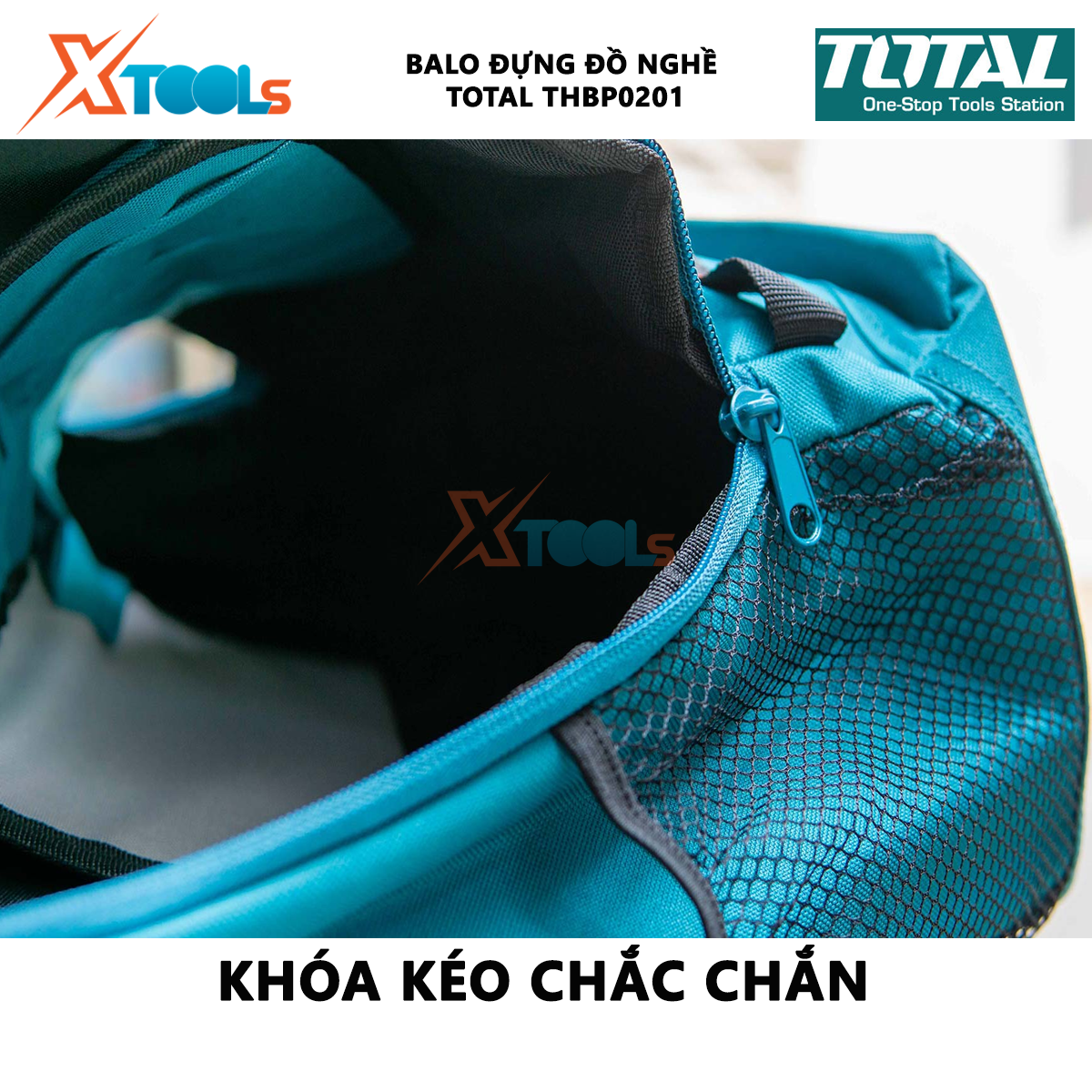 Balo đựng đồ nghề TOTAL THBP0201 | ba lô công cụ chất liệu polyester oxford 600D kích thước: 34cm * 17cm * 45cm chứa các thiết bị, đồ nghề [CHÍNH HÃNG] [XTOOLs]