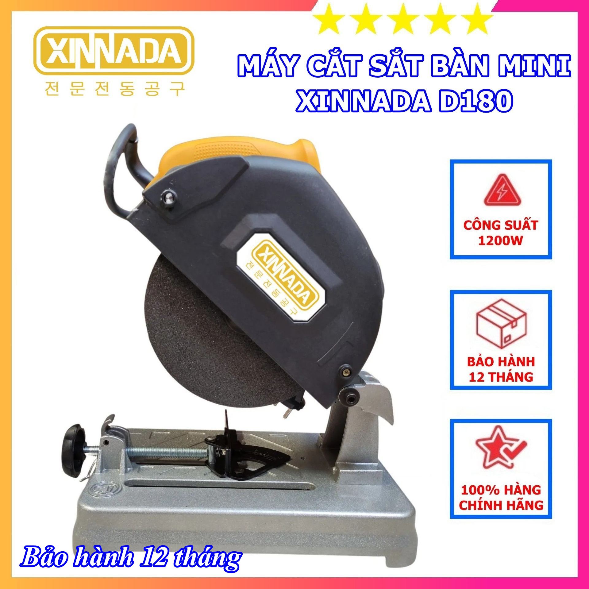 Máy cắt sắt đa năng xinnada d180 1200w 185mm chuyên cắt sắt ,gỗ , nhôm tặng đá cắt - thợ săn máy ngon