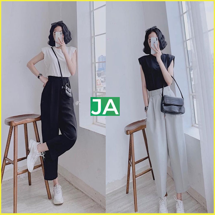 [CAM KẾT Y HÌNH+CHẤT ĐẸP] Quần baggy cạp cao nữ, quần baggy công sở nữ, quần tây công sở, quần ống rộng nữ cạp cao  JAMS65