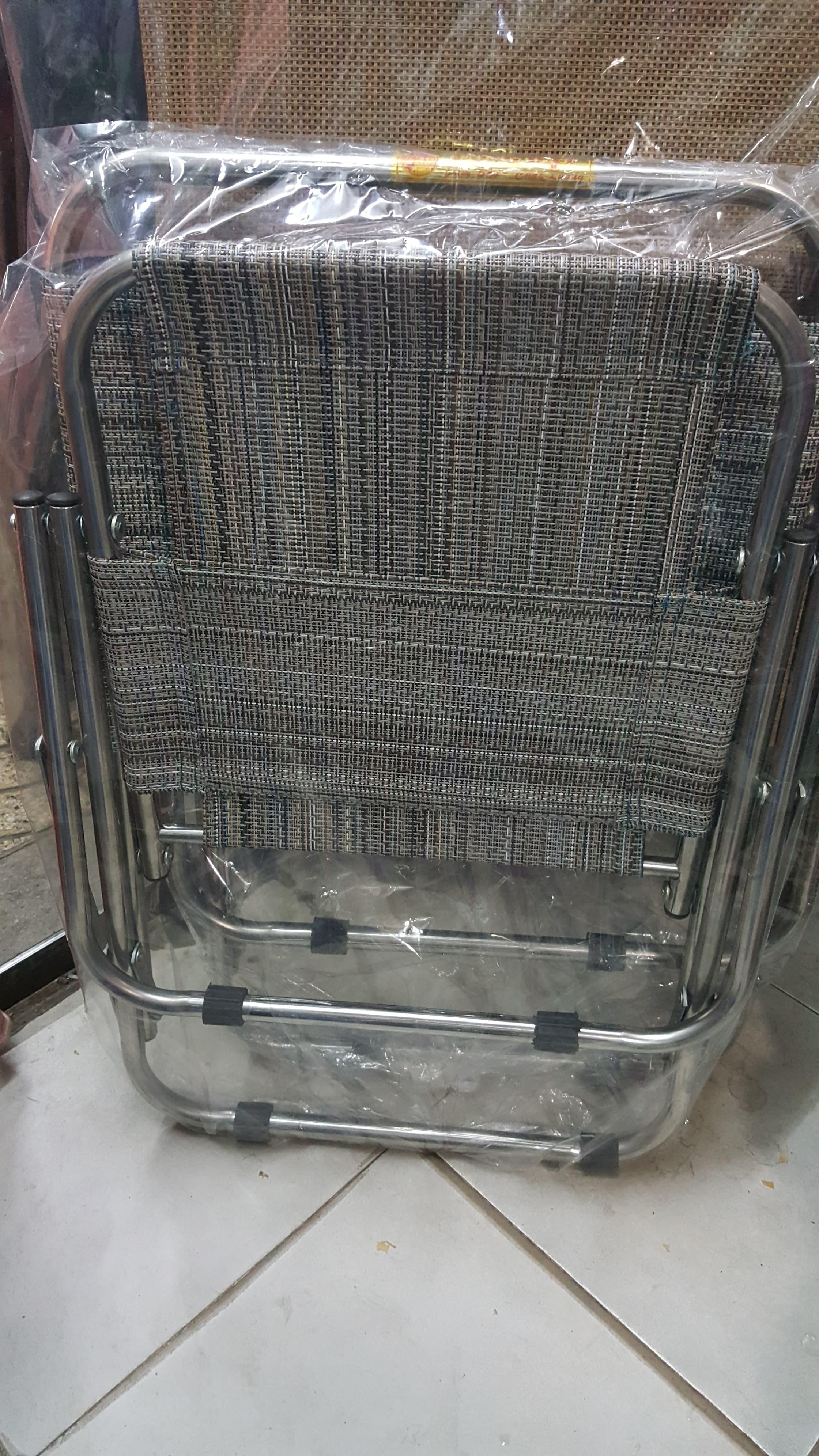 Ghế Xếp Khung  INOX Lưng Cao