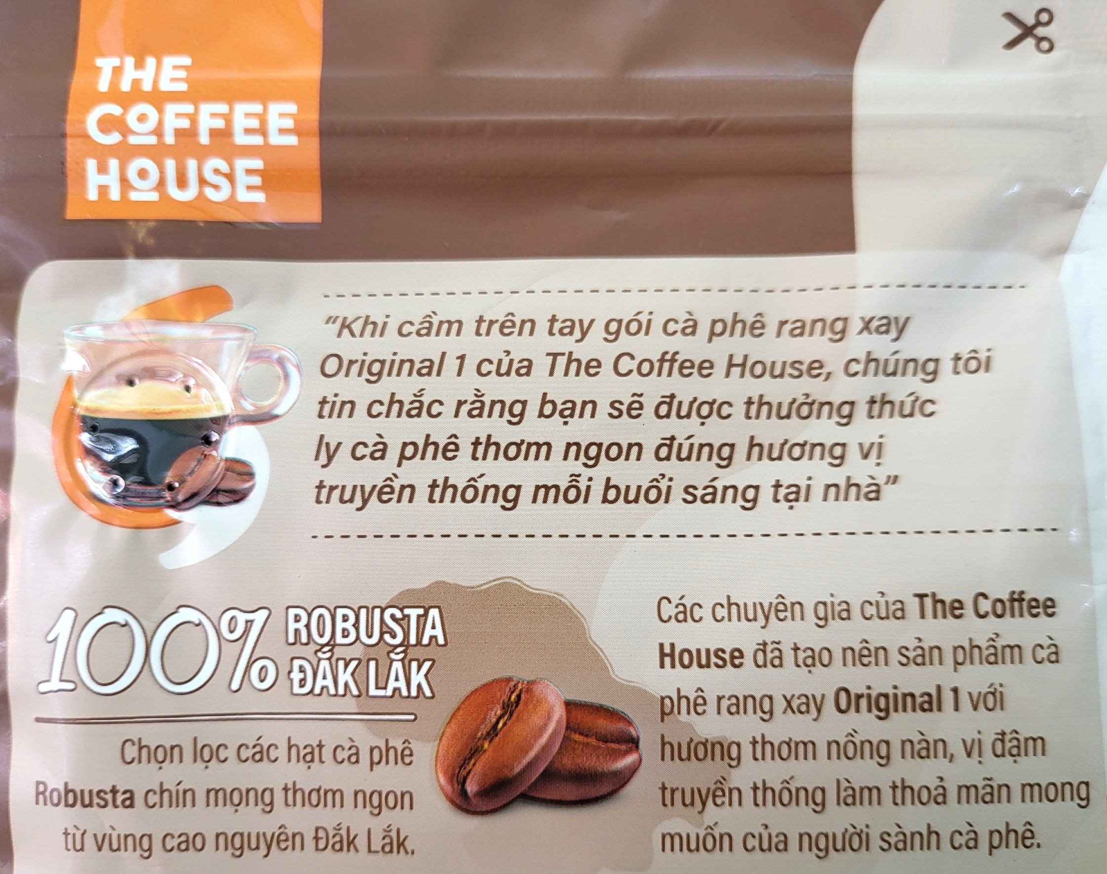 THE COFFEE HOUSE (gói 250g) CÀ PHÊ RANG XAY Robusta Original Coffee