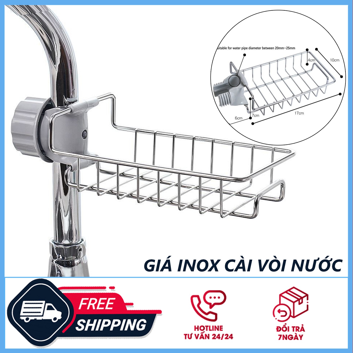 Kệ Đựng Đồ Rửa Chén Bát Inox Không Gỉ Loại Xịn Chia Ngăn Có Khay Hứng ...