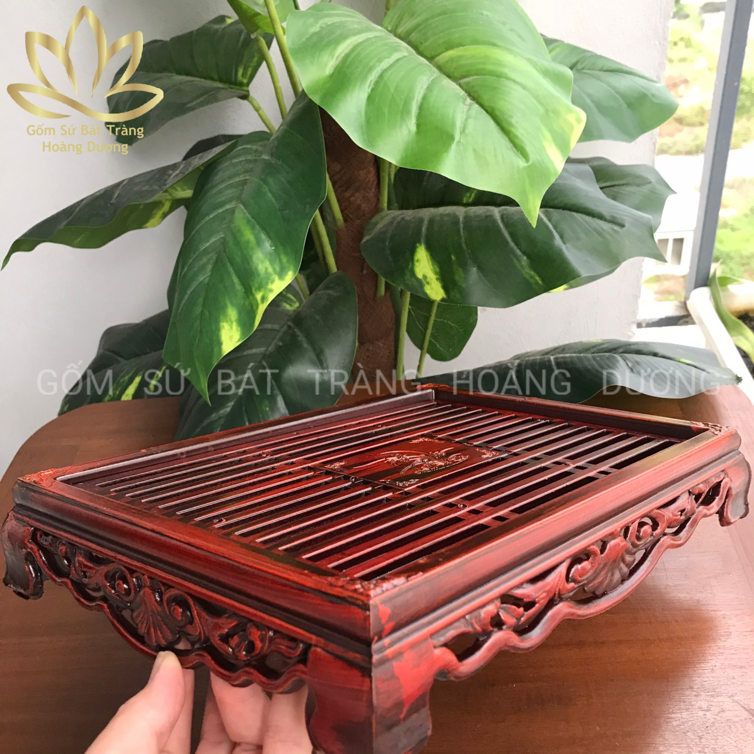 Khay trà giả cổ  32 x 23 x 5 cm