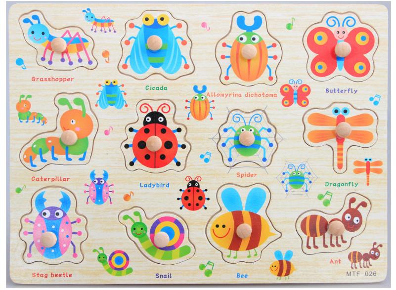 [HCM]Bảng Núm Gỗ Xếp Hình Chủ Đề Côn Trùng Giúp Bé Học Tiếng Anh Gỗ Ván Dày Cao CấpHình Mẫu ĐẹpĐầy Màu SắcAn Toàn Cho Bé