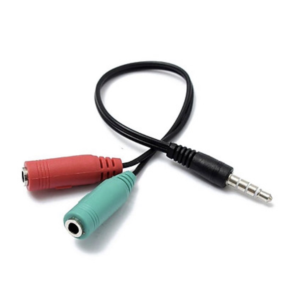 Cáp chia audio 3.5mm ra mic và loa - xanh đỏ