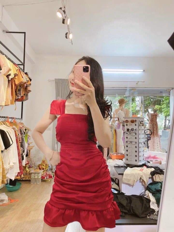 [HCM]Đầm 2 dây đuôi cá bản lớn nhún bèo