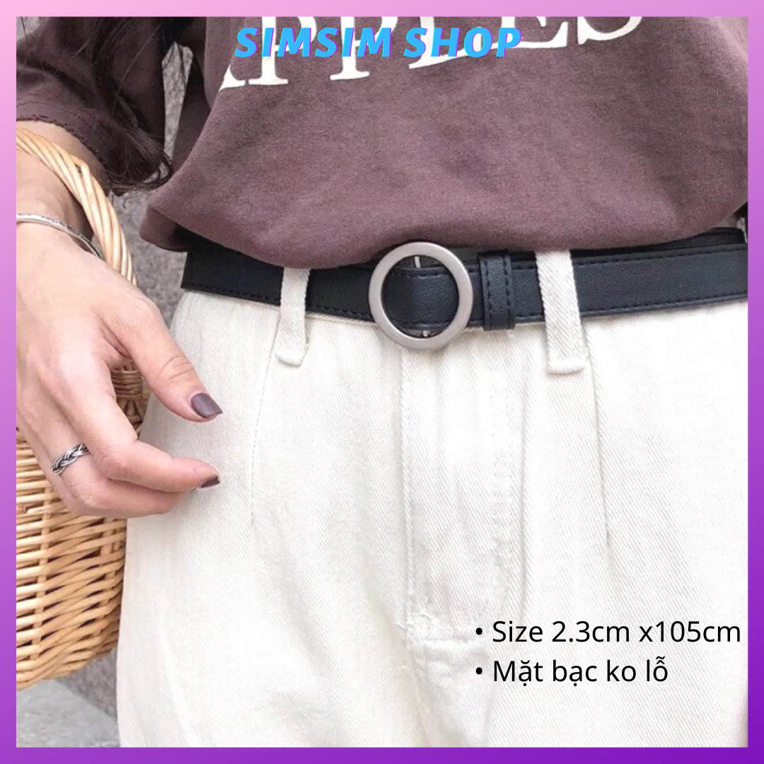 Women's belt round face 2.3cm wire version - Beautiful women's leather belt Round