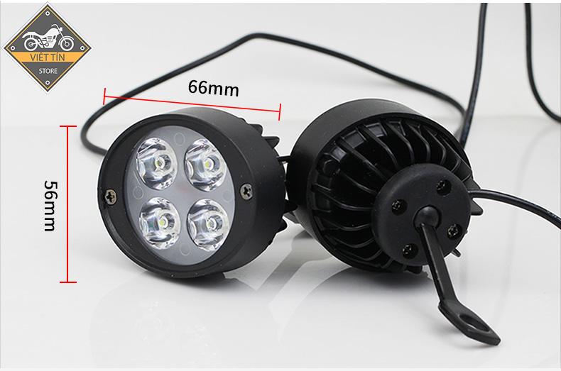 Đèn Trợ Sáng Gắn Gương Xe Máy core 2 C4 A1 (1 chiếc) - Kmart