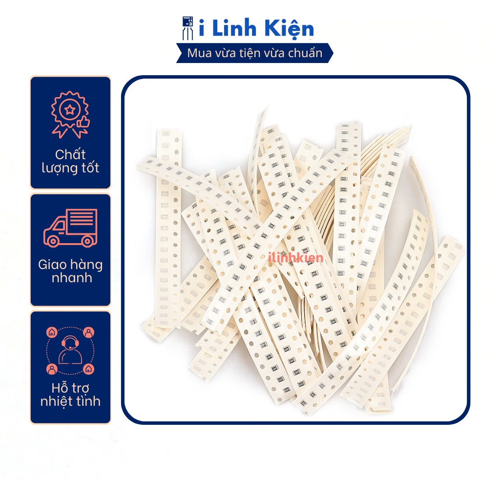 Điện trở dán 0805 2.2K 1% chất lượng tốt (dây 100c)