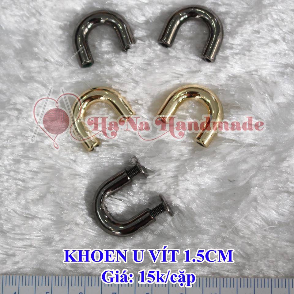 Khoen U gắn túi xách size 1.5cm, 2cm (bán theo cặp)