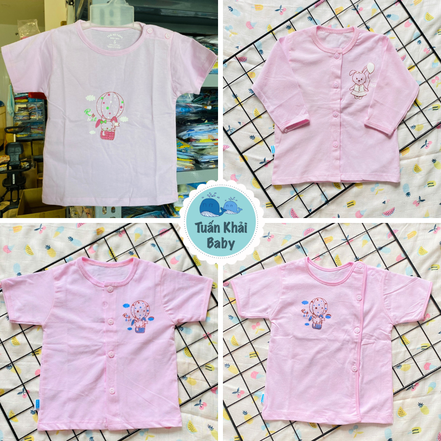 [HCM]Áo thun cotton Thái Hà Thịnh Màu HỒNG | Size 1 -5 cho bé sơ sinh- 12 kg| Chất vải thun cotton 100% đẹp mềm | QUÀ TẶNG KHÔNG BÁN
