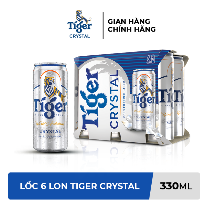 Lốc 6 lon Tiger Crystal 330ml