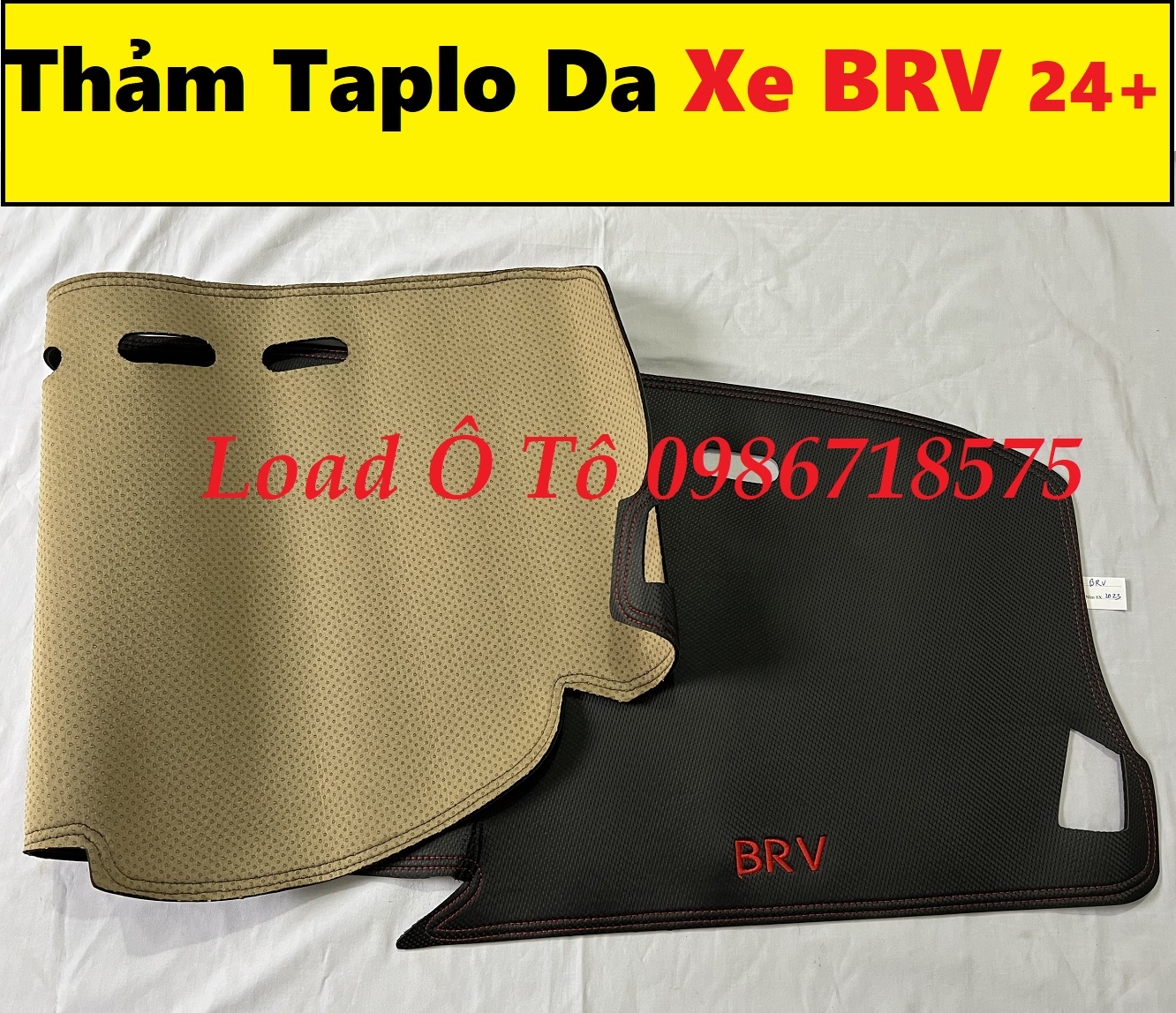 Thảm taplo da carbon xe honda brv 2023-24 mẫu da carbon cao cấp, có lớp chống trượt