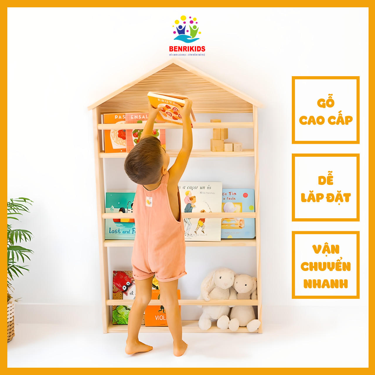 Baby book shelf wooden house wall hanging book rack children's room decor book shelf children's books shelf