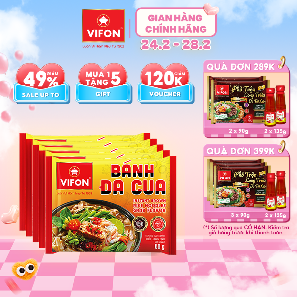 [VOUCHER 10%] Bánh Đa Cua VIFON 60gr/gói