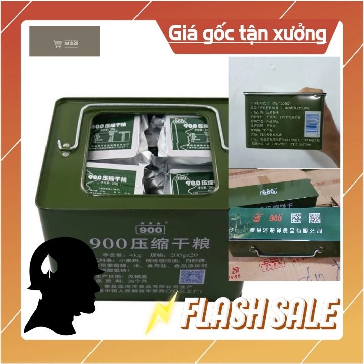 Thùng Sắt 4kg Lương Khô Tàu HSD 36 tháng