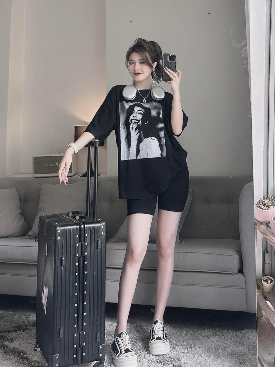 SET BỘ LỬNG, SET BỘ ÁO THUN TRẮNG ĐEN KÈM QUẦN LỬNG