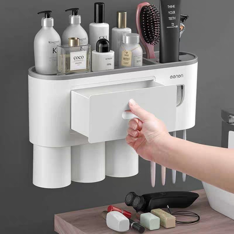 BÁO GIÁ Kệ De Bàn Chải Đánh Răng Dán Tường | Shopee Lazada Sendo Tiki mới nhất 12 ☄¤℗ Kệ Để Bàn Chải Kem Đánh Răng Kem Đánh Răng Tự Động Không khoan tường (Tặng kèm miếng dán)
