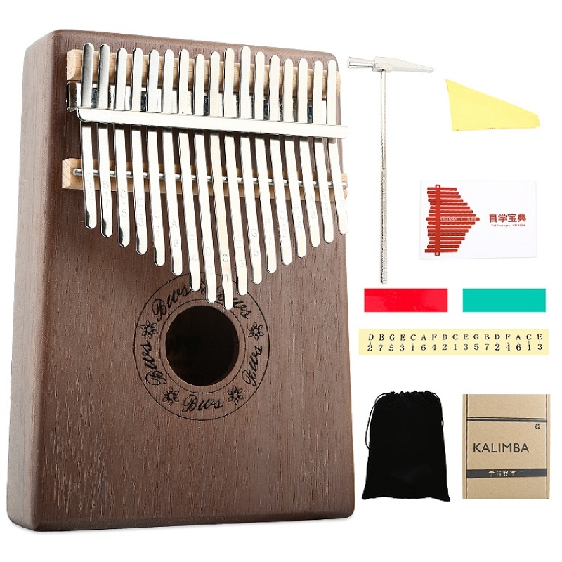 Kalimba 17 Key Thumb Piano Wood Mahogany Calimba Body Musical Instruments Mbira Kalimba with Learning Book Tune Hammer