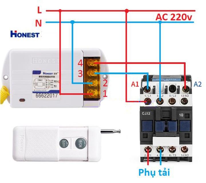 Bộ công tắc điều khiển từ xa 1KM (sóng radio RF) cho máy bơm nước,thiết bị công suất lớn,..chịu tải từ 0-4000W(0-5HP), công tắc điều khiển từ xa, công tắc hẹn giờ