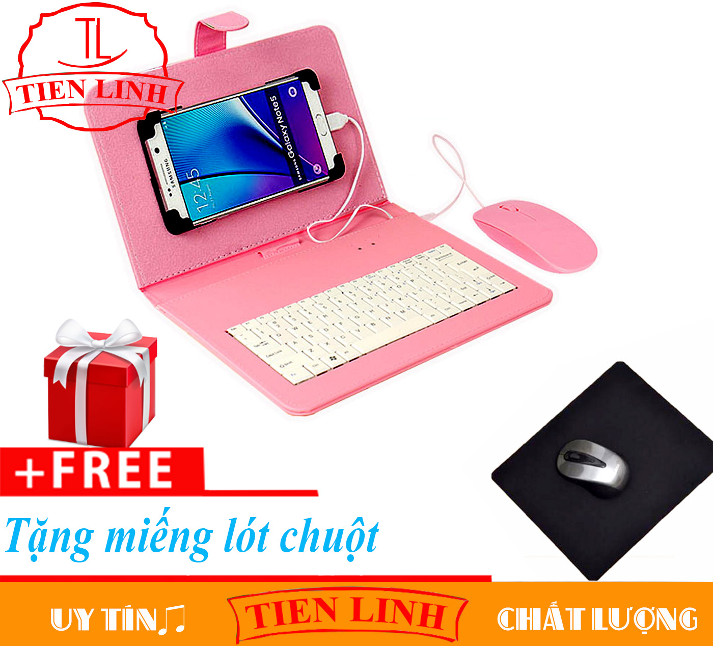 Built-In Keyboard + Mouse leather case for 4 to 7 inch Android tablet phone wired + mouse pad